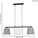 Eglo Almeida 1 visilica/3, e14, d-860, crna/siva/bela | Eponuda.com