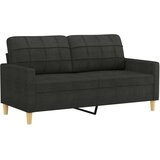 vidaXL Kavč dvosed z blazinami črn 140 cm blago | Shoptok.si