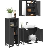 Maison Chic Kopalniško pohištvo - Kopalniški sestavi 3 kosi črne barve inženirski les, (21787348) | Shoptok.si