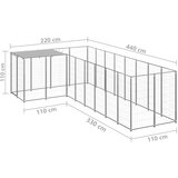  Kavez za pse srebrni 6,05 m² čelični | shoptok.hr
