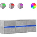 Maison Chic Stenska TV omarica - TV stojalo - Televizijska omarica z LED lučkami betonsko siva 130x31x45 cm, (21698710) Cene