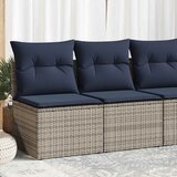 vidaXL Vrtna sedežna garnitura z blazinami 2-delna siv ratan/akacija | Shoptok.si