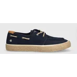 PepeJeans Espadrile iz semiša PMS10325 mornarsko modra barva, PORT COAST