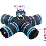  Tunel za mačke s 5 smjerova crno-plavi 25 cm poliesterski | shoptok.hr