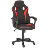 GAMING STOL kovina, umetna masa, tekstil rdeča, črna