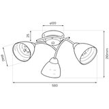 Nadgradni luster CLARA, 3xE27/15W/230V, sjajni hrom | Eponuda.com
