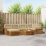  Set vanjskih sofa 7 kom. Prirodna i bež Cijene