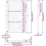  Vrtna vrata crna 100x150 cm čelična svjetlosna dizajna | shoptok.hr