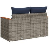  Vrtna sofa s jastucima za 2 osobe, siva, poliratan | shoptok.hr