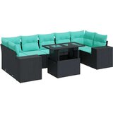  Vrtna garnitura - 8-dijelni set vrtnih sofa od poliratana s jastucima crni bagrem - Crna sa spremištem 1 | shoptok.hr