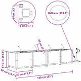  Vrtna saksija 4 pcs Crna 160 x 40 x 37,5 cm Plastika | shoptok.hr