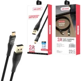 Ven - Dens USB na Micro 2A Brzi punjački kabel - 1,5 m - Crna