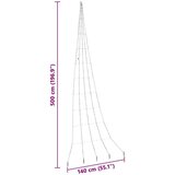 vidaXL LED božićno drvce s čavlima za tlo Hladna bijela 511 cm Metal | shoptok.hr