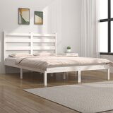 Maison Chic Posteljni okvir - Dvoposteljna postelja - Zakonska postelja bel iz trdne borovine 120x190 cm-J9978, (21762776) | Shoptok.si
