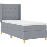 Box Spring Krevet s Madracem i LED Osvjetljenjem Svjetlosiva 100x200 cm Tkanina | shoptok.hr