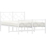  Metalni okvir kreveta uzglavlje i podnožje bijeli 120x190 cm | shoptok.hr