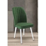 Hanah home set trpezarijskih stolica Platinum 2 kom, kaki zelena tkanina Jerry, bele metalne noge | Eponuda.com