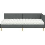 Kutni krevetni okvir s madracem Ostalo 2 pcs Siva tkanina | shoptok.hr