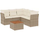  6-dijelni set vrtnih sofa s jastucima bež od poliratana | shoptok.hr