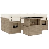 Maison Chic Seti vrtnega pohištva - Vrtna garnitura - Vrtni pohištvo set 7-delna z blazinami bež poli ratan, (21805911) | Shoptok.si
