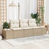 vidaXL 3-delni set vrtnih kavčev z blazinami Bež Poly Ratan | Shoptok.si