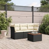  The Living Store Vrtna sedežna garnitura 4-delna z blazinami črna poli ratan - Vrtna Sedežna Garniture, (21455464) | Shoptok.si