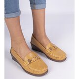 Gemre Yellow women's wedge moccasins made of eco-leather Kappi | shoptok.hr