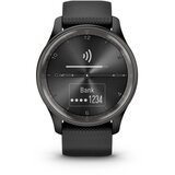 Garmin hibridni pametni sat vívomove Trend, tamnosivi čelični okvir, crno kućište i silikonski remen | shoptok.hr