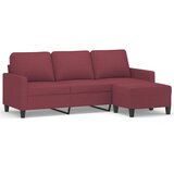  Trosjed s tabureom crvena boja vina 180 cm od tkanine | shoptok.hr