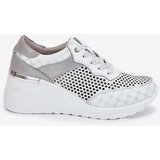 S. BARSKI Leather Perforated Sports Shoes Sneakers On Wedge White S.Barski | shoptok.hr