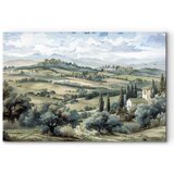  Slika - Landscape with Green Fields and Trees Tuscan Sunny View 120x80 Na talijanskom platnu | shoptok.hr