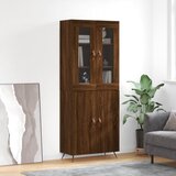 vidaXL Visoka komoda rjav hrast 69,5x34x180 cm inženirski les Cene