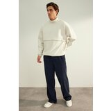Trendyol Limited Edition Stones Men's Oversize/Wide-Cut Stand-Up Collar Loose fit Sweatshirt with Label Fleece Inside. Cene