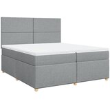  Krevet s oprugama i madracem svjetlosivi 200 x 200cm od tkanine | shoptok.hr