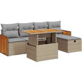 vidaXL 6-dijelni set vrtnih sofa s jastucima bež od poliratana | shoptok.hr