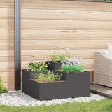 vidaXL Vrtna sadilica Crna Čelični lim 100 x 100 x 48 cm Sadilice Cijene