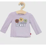 Levi's Otroška bombažna majica z dolgimi rokavi vijolična barva