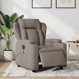 vidaXL električni masažni naslanjač taupe blago | Shoptok.si