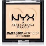 NYX Professional Makeup Can't Stop Won't Stop Mattifying Powder matirajoči puder odtenek 01 Fair 6 g Cene