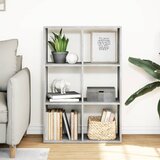 Sobna pregrada / regal za knjige sivi 69,5x29x103,5 cm drveni | Shoptok.si