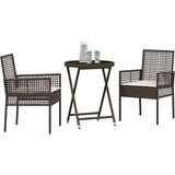  3-delni vrtni bistro set s blazinicami rjava poliratan, (22015492) | Shoptok.si