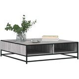 vidaXL Klubska mizica siva sonoma 100x100x30 cm inž. les in kovina | Shoptok.si