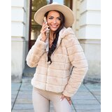Resti Beige women's imitation fur jacket Cene