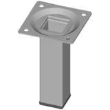 Četverokutno čelično postolje (2,5 x 2,5 x 10 cm, Nosivost: 30 kg, Boja: Bijelo-aluminij)