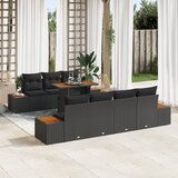vidaXL set vrtne sofe s 8 dijelova s jastučićima crni poli ratan | shoptok.hr