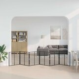  Pasja vrata 6 pcs Črna 80 x 80 cm Cinkana jeklena, (5000232757) | Shoptok.si