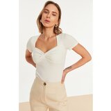 Trendyol Ecru Heart Collar Knitted Blouse | shoptok.hr