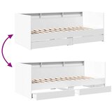  dnevna postelja s predali bela 90x190 cm inženirski les | Shoptok.si