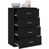 vidaXL Komoda črna 60x31x84 cm inženirski les | Shoptok.si
