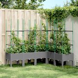 Maison Chic Cvetlično korito - Cvetlični Lonec z oporno mrežo svetlo sivo 160x120x142,5 cm PP, (21790594) | Shoptok.si